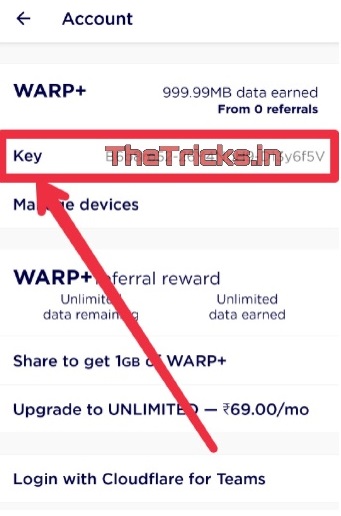 Warp+ Unlimited Key