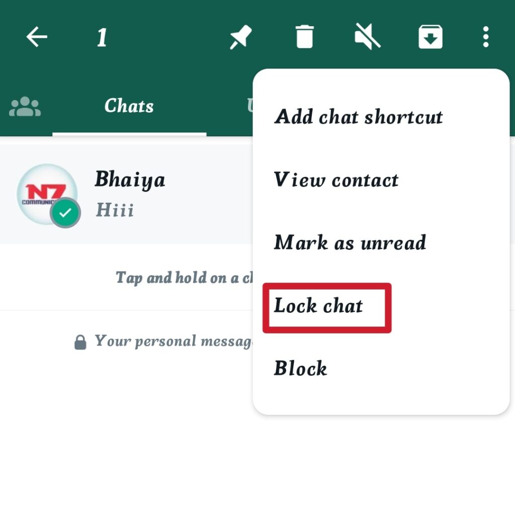 How To Lock Chat In WhatsApp